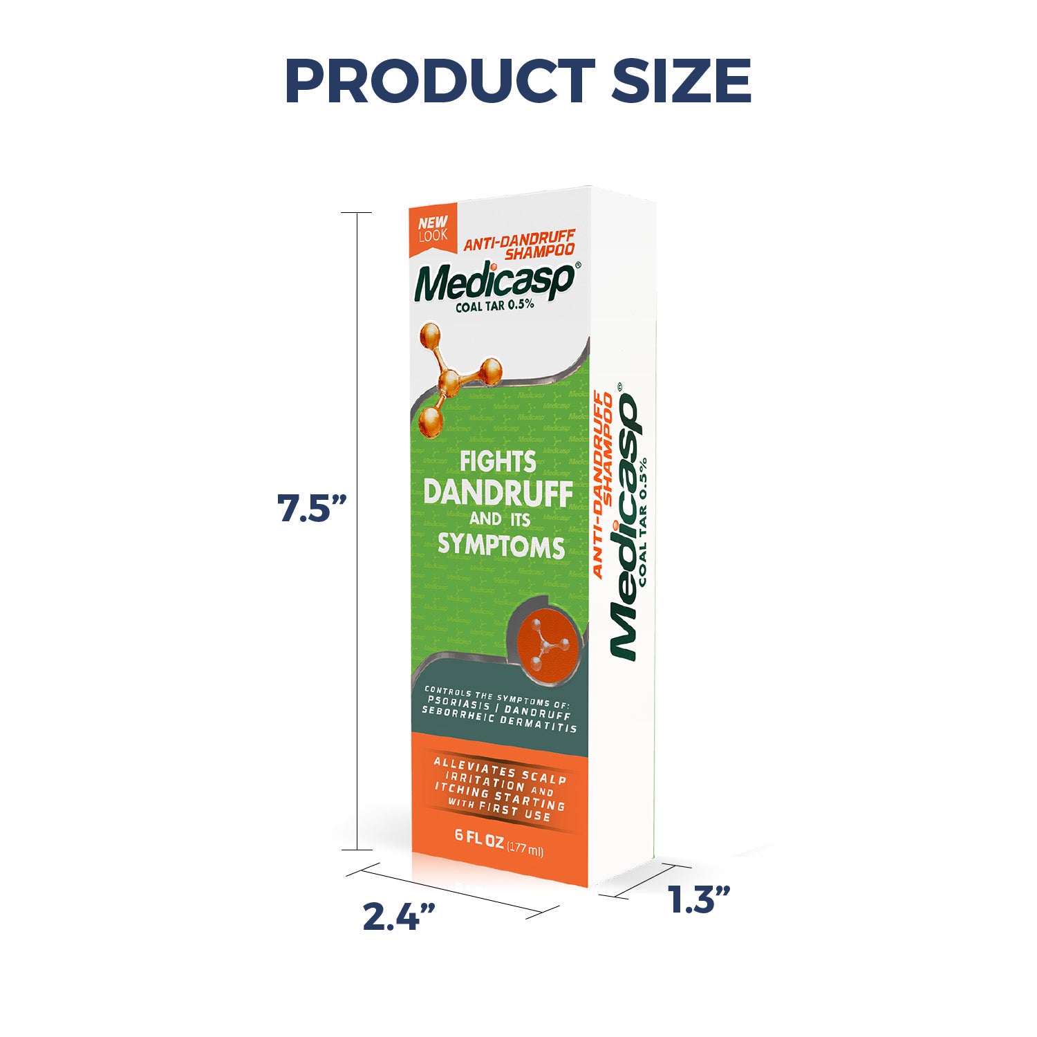 Medicasp Controls Dandruff Coal Tar Shampoo - 6 fl oz (177 ml) - Case ...