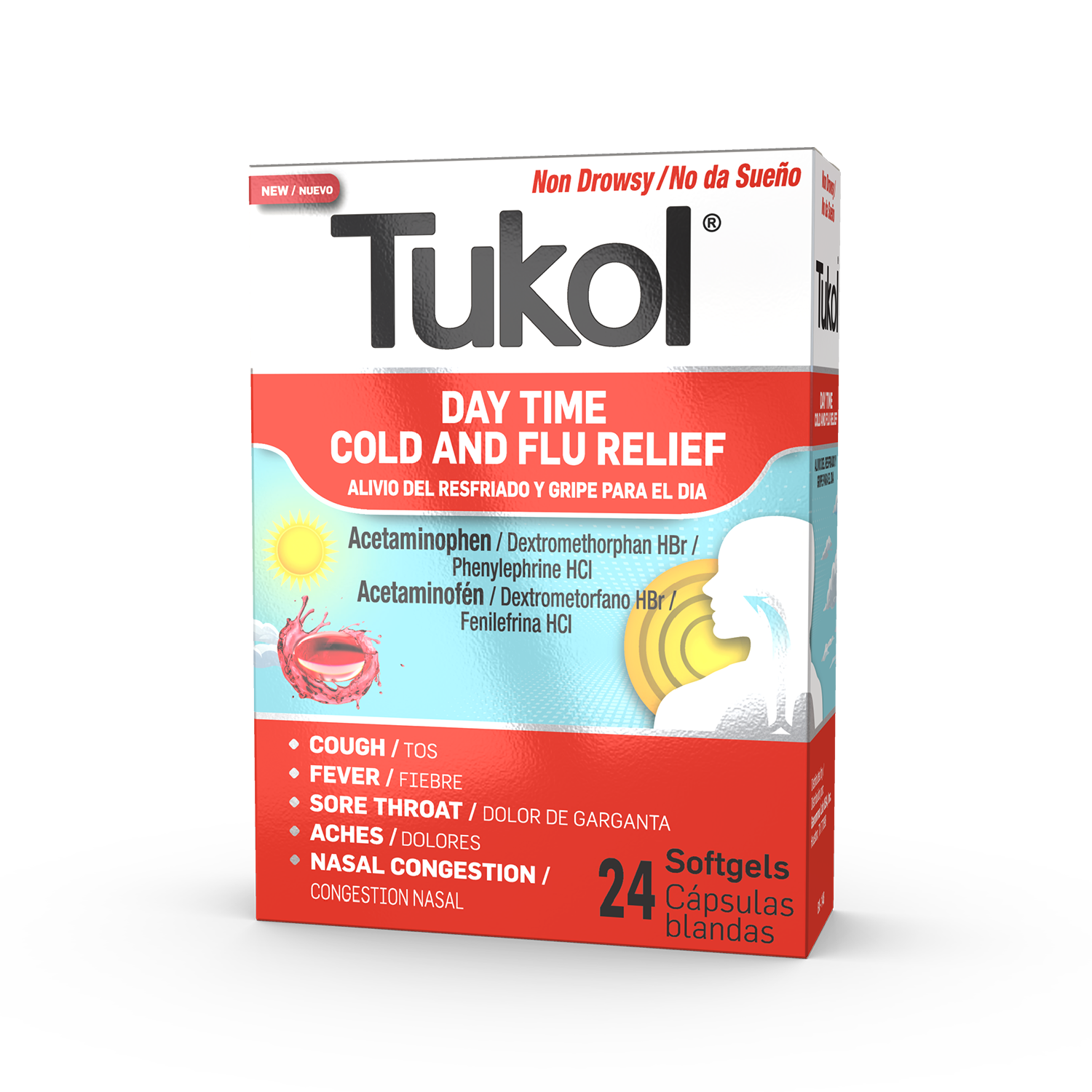 Tukol Day Time Cold & Flu Relief Cold & Flu Soft gels Capsules 24 co
