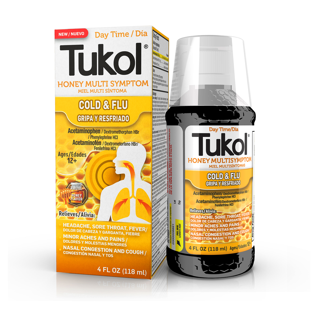 TUKOL ADULT HONEY MULTISYMPTOM COLD & FLU DAYTIME LIQUID COUGH